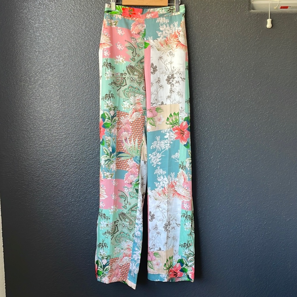 Zara mix print high waisted pants